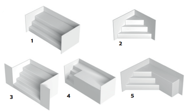 BCC Piscine propose différents types d'escalier d'adaptés à votre piscine sur-mesure